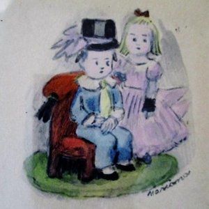 MARIANA MARIAN FOSTER CURTISS Painting Boy Girl